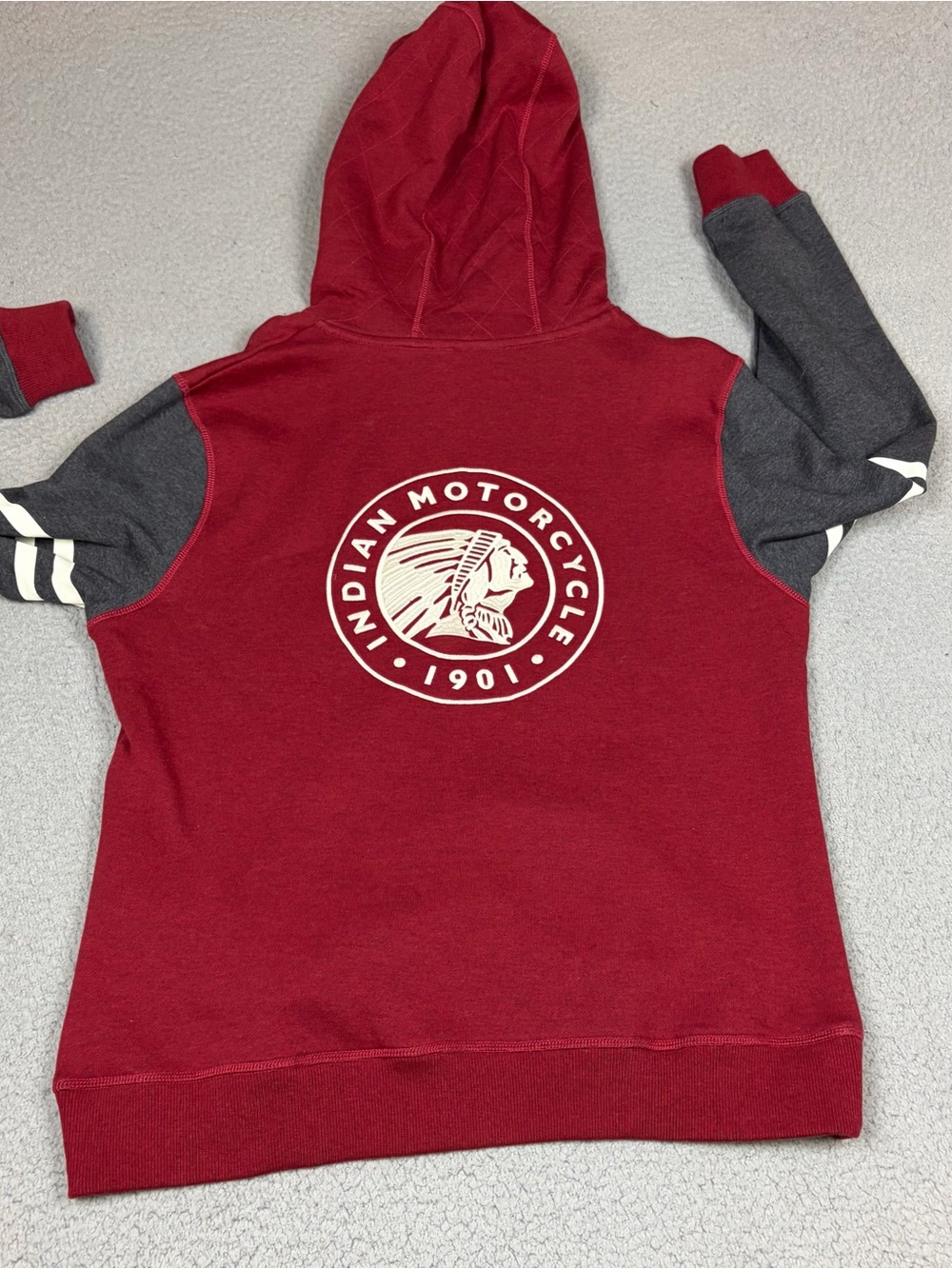 Indian Motorcycle Red & Gray Logo Pullover Hoodie Sweatshirt Riding